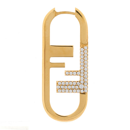 Fendi Metal FF O'Lock Crystal Sinlge Earring Gold 5 of 6