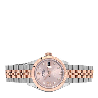Rolex Stainless Steel 18K Everose Gold Diamond 28mm Oyster Perpetual Datejust Watch Sundust 279171 2 of 5