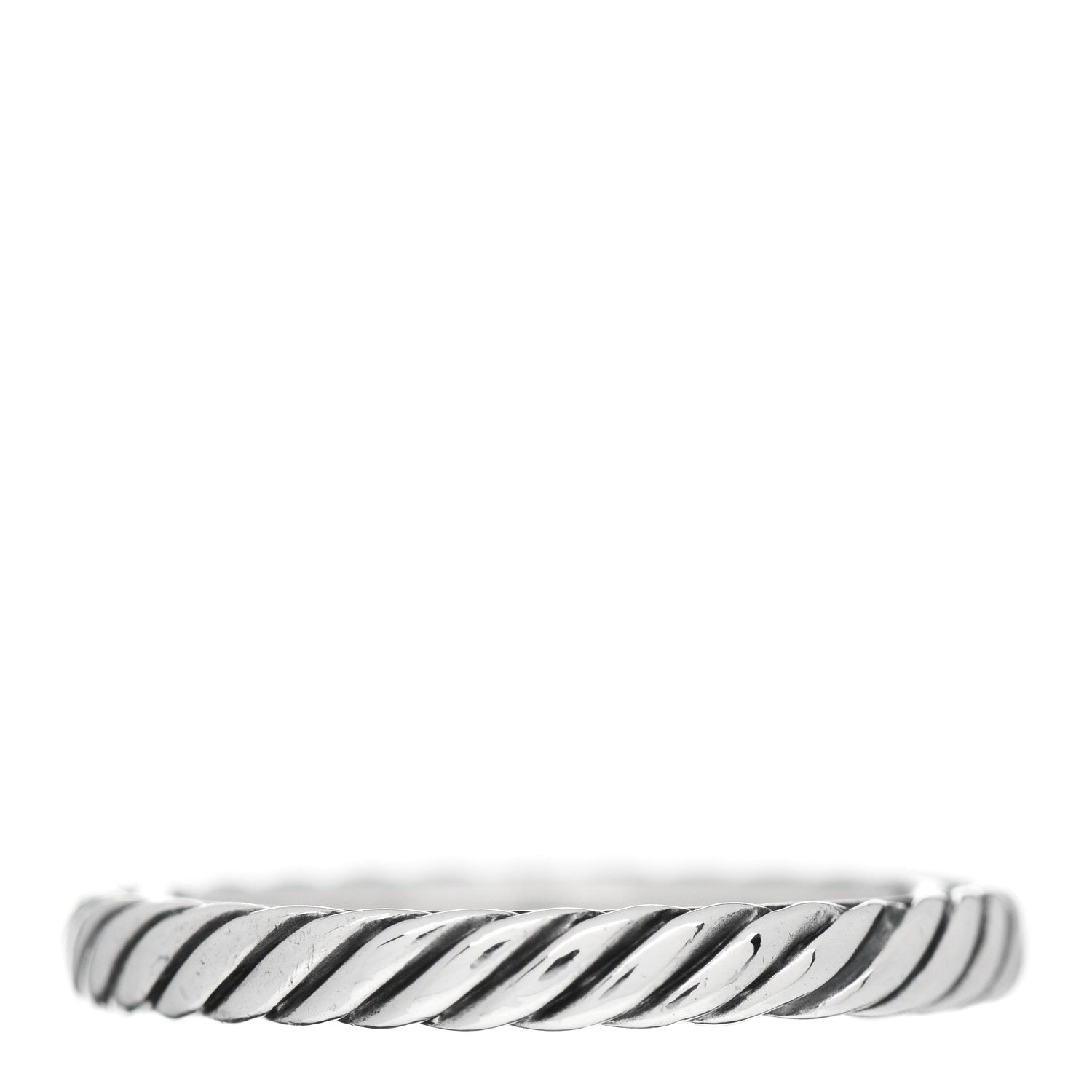 David Yurman Sterling Silver Cable Classics Band Ring 52 6 3 of 4