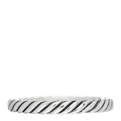 David Yurman Sterling Silver Cable Classics Band Ring 52 6 3 of 4