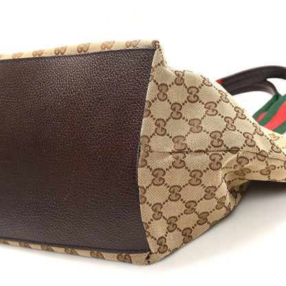 Gucci GG Monogram Medium Web Handle Bucket Tote Dark Brown 10 of 10