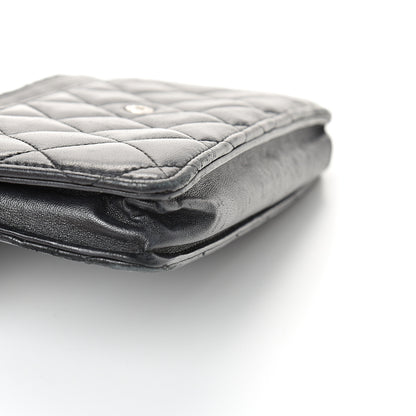 Chanel Lambskin Quilted Wallet On Chain WOC Black 22 of 24