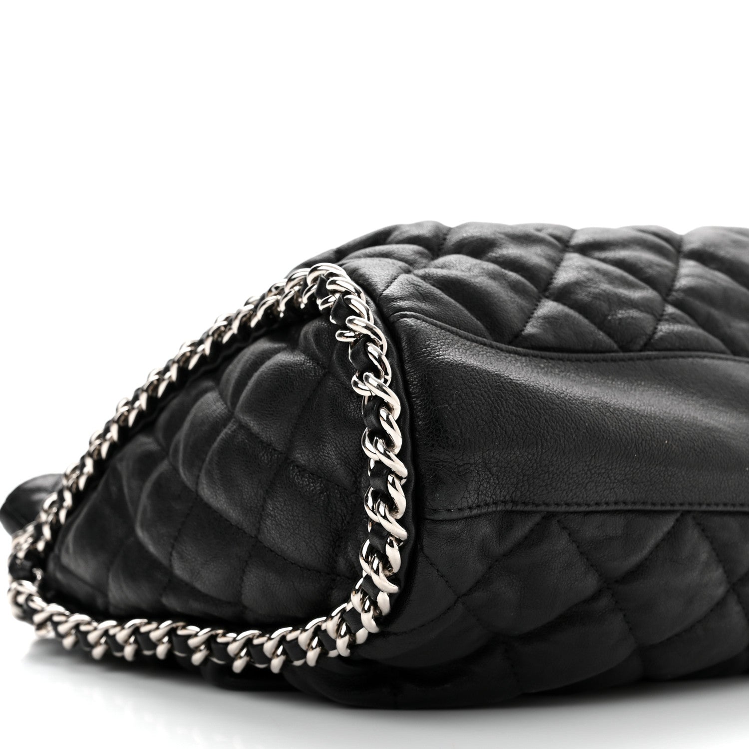 Chanel Washed Lambskin Chain Around Hobo Black 8 of 9