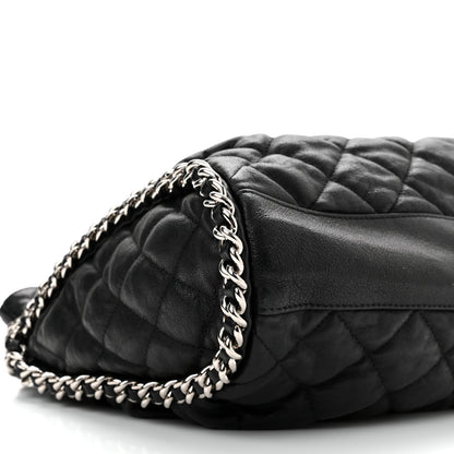 Chanel Washed Lambskin Chain Around Hobo Black 8 of 9