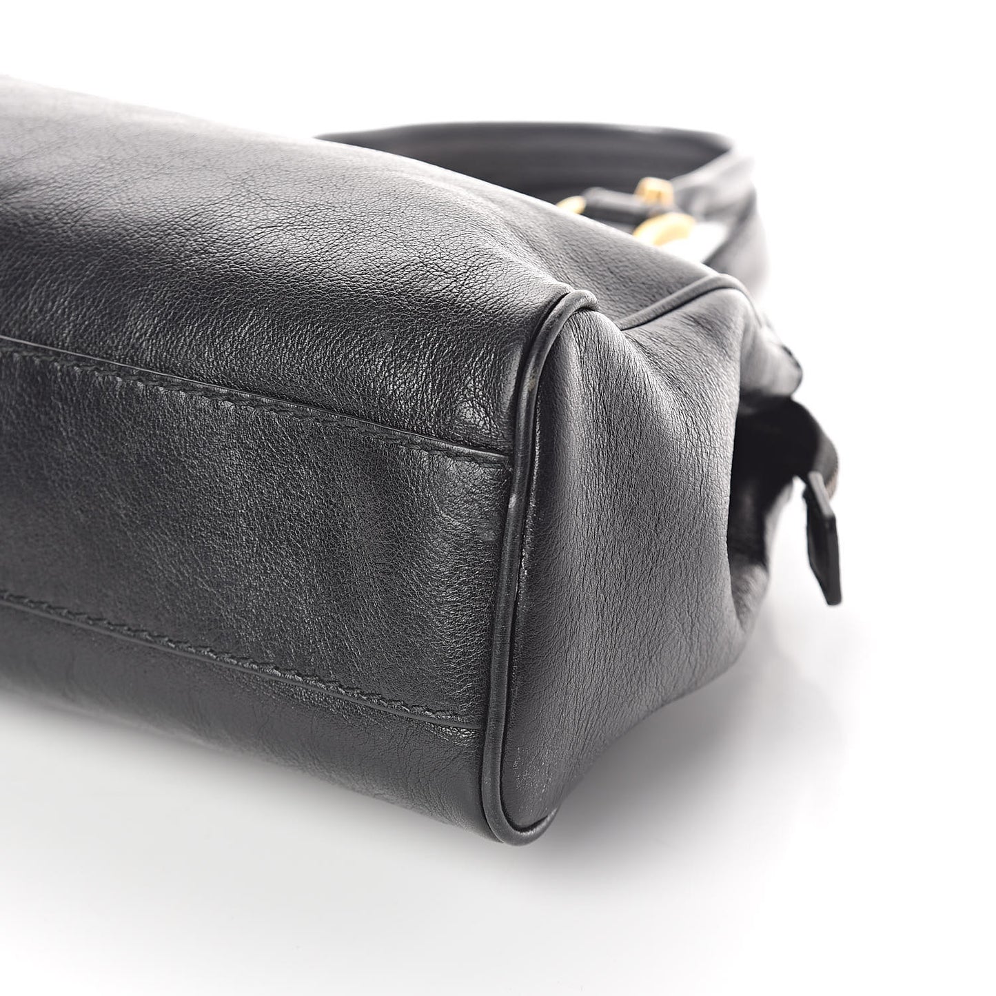 Calfskin Medium Re(Belle) Top Handle Bag Black