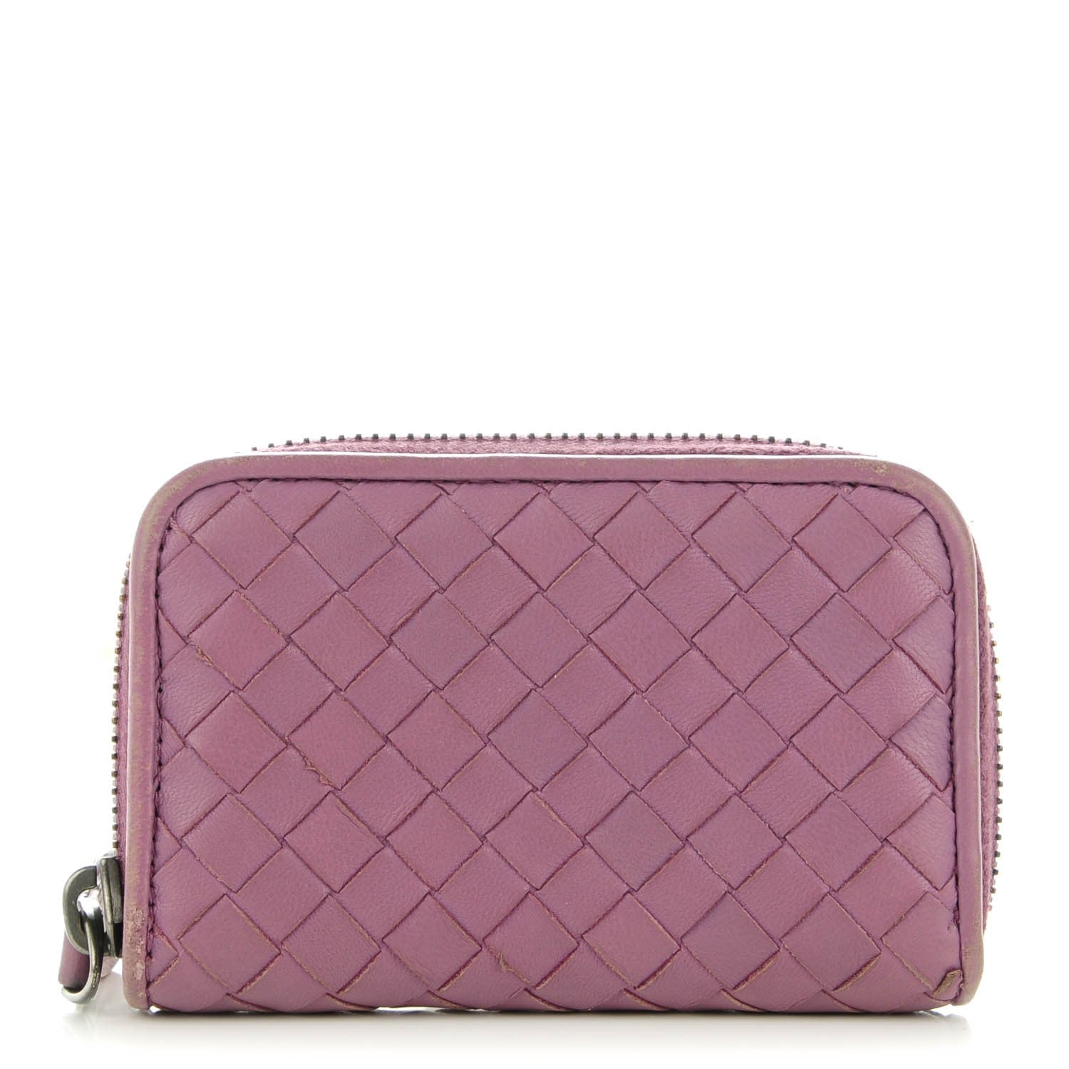 Bottega Veneta Nappa Intrecciato Zip Around Coin Purse Peony 1 of 8