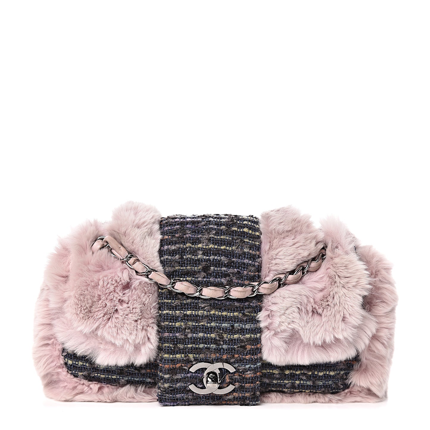 Rabbit Fur Tweed Lizard Small Fantasy Flap Lilac