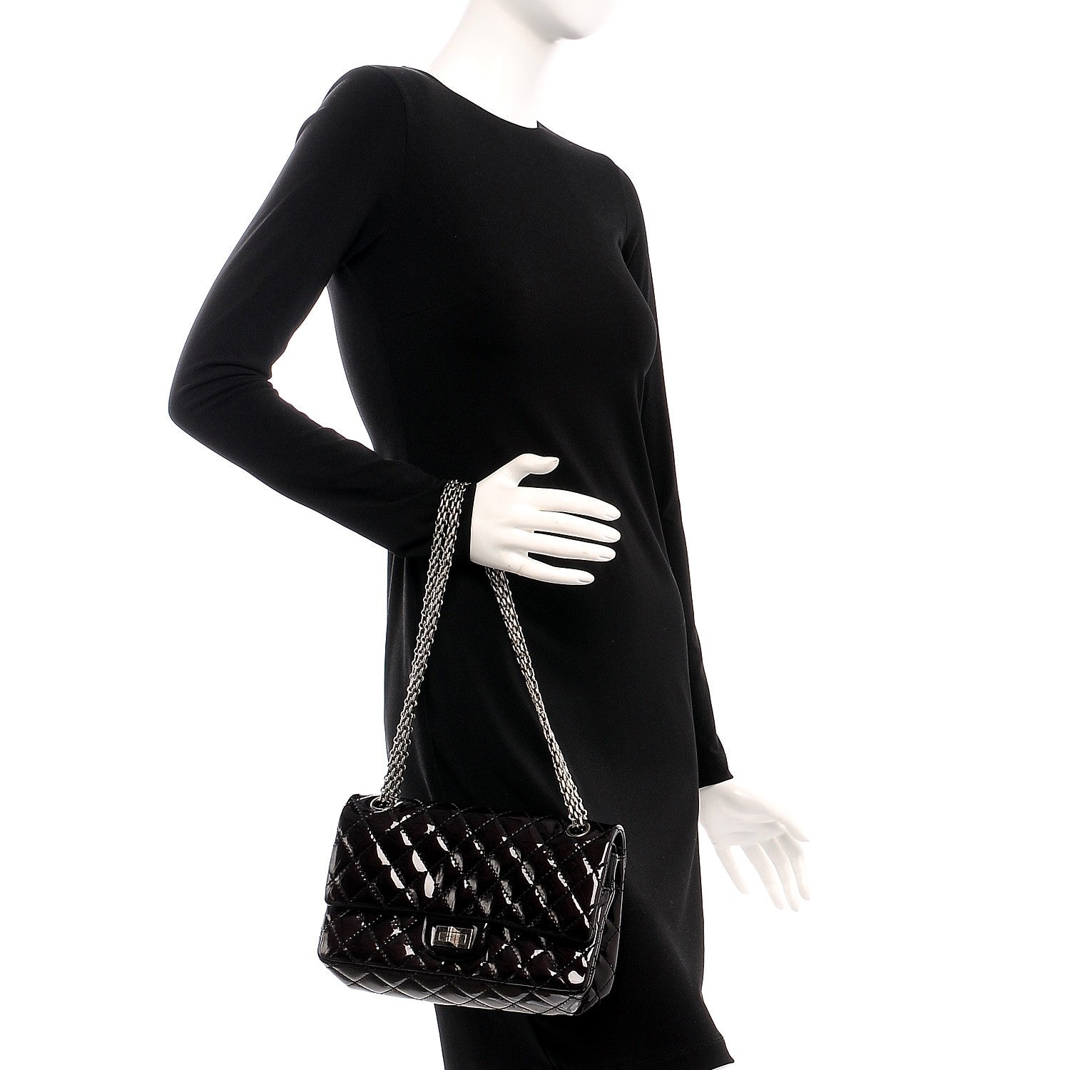 Chanel Patent Quilted 2.55 Reissue 225 Flap Dark Purple 2 of 7