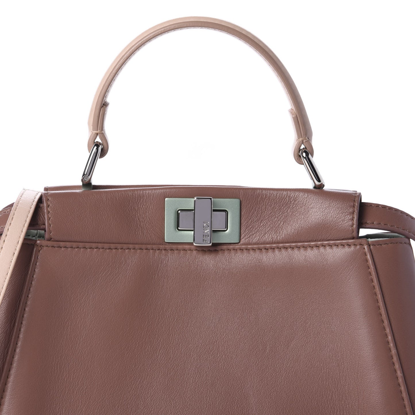 Nappa Colorblock Mini Peekaboo Iconic Satchel English Rose Plaster Oxigen