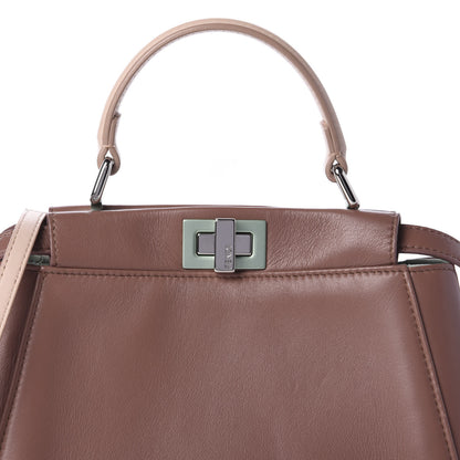 Fendi Nappa Colorblock Mini Peekaboo Iconic Satchel English Rose Plaster Oxigen 12 of 13