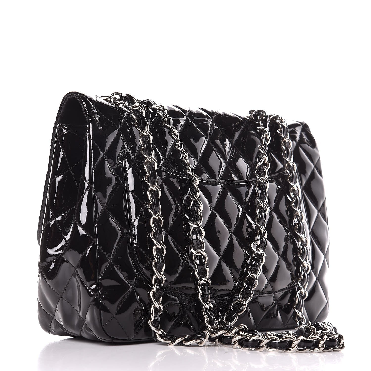 Chanel Patent Quilted Jumbo Single Flap Black 4 of 11