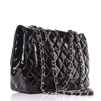 Chanel Patent Quilted Jumbo Single Flap Black 4 of 11