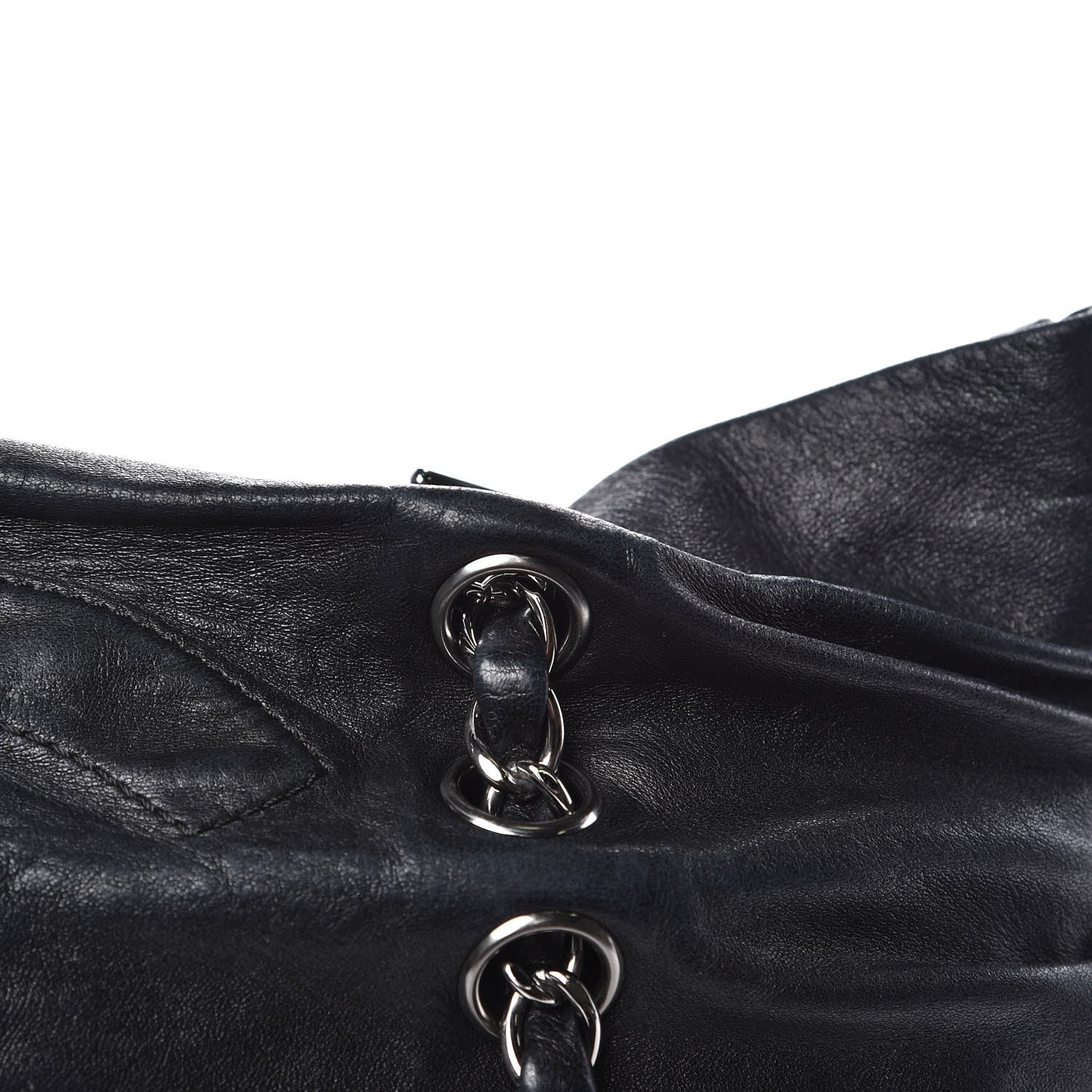 Chanel Lambskin Chain Shoulder Bag Black 15 of 26