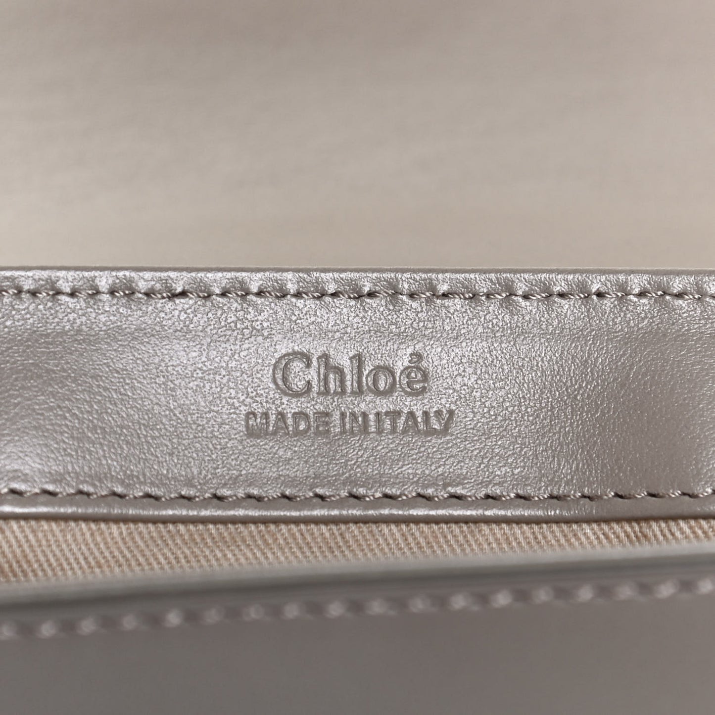 Shiny Calfskin Suede Mini C Double Carry Motty Grey