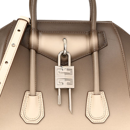 Givenchy Box Calfskin Gradient Mini Lock Antigona Shoulder Bag Brown Beige 7 of 10
