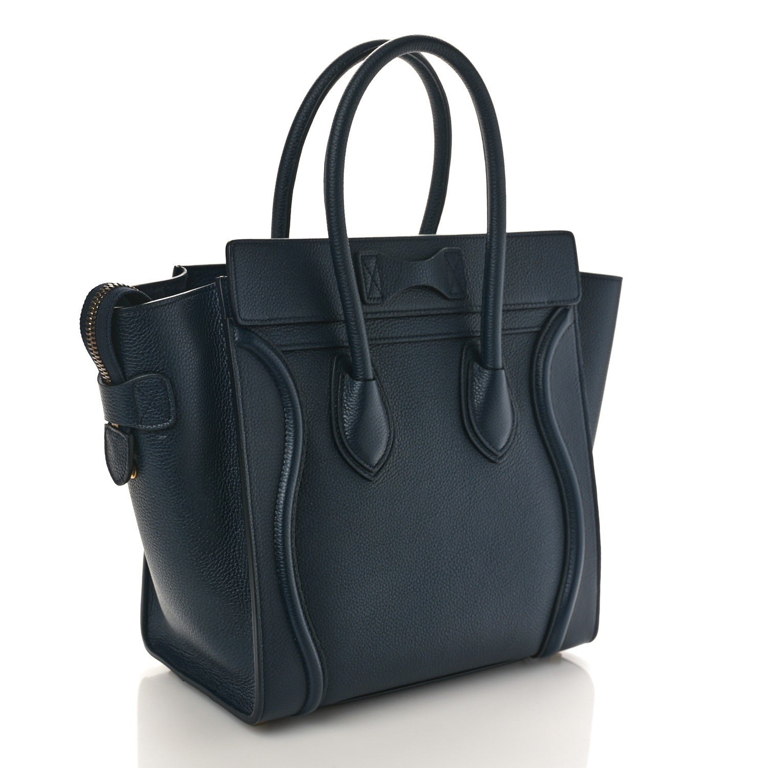 Celine Drummed Calfskin Micro Luggage Marine 3 of 8