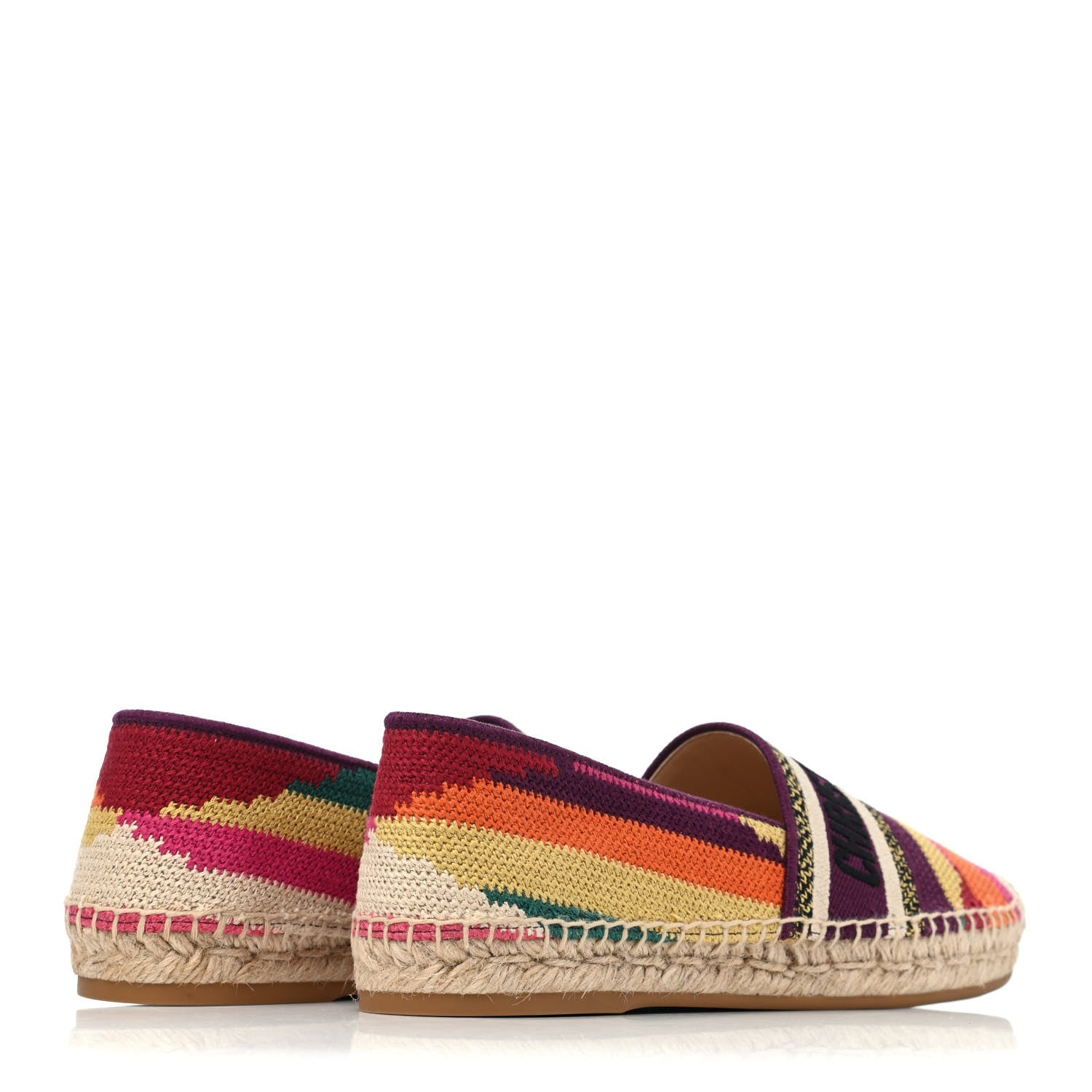 Christian Dior Cotton Embroidered Patchwork Granville Espadrille 38.5 Multicolor 3 of 4
