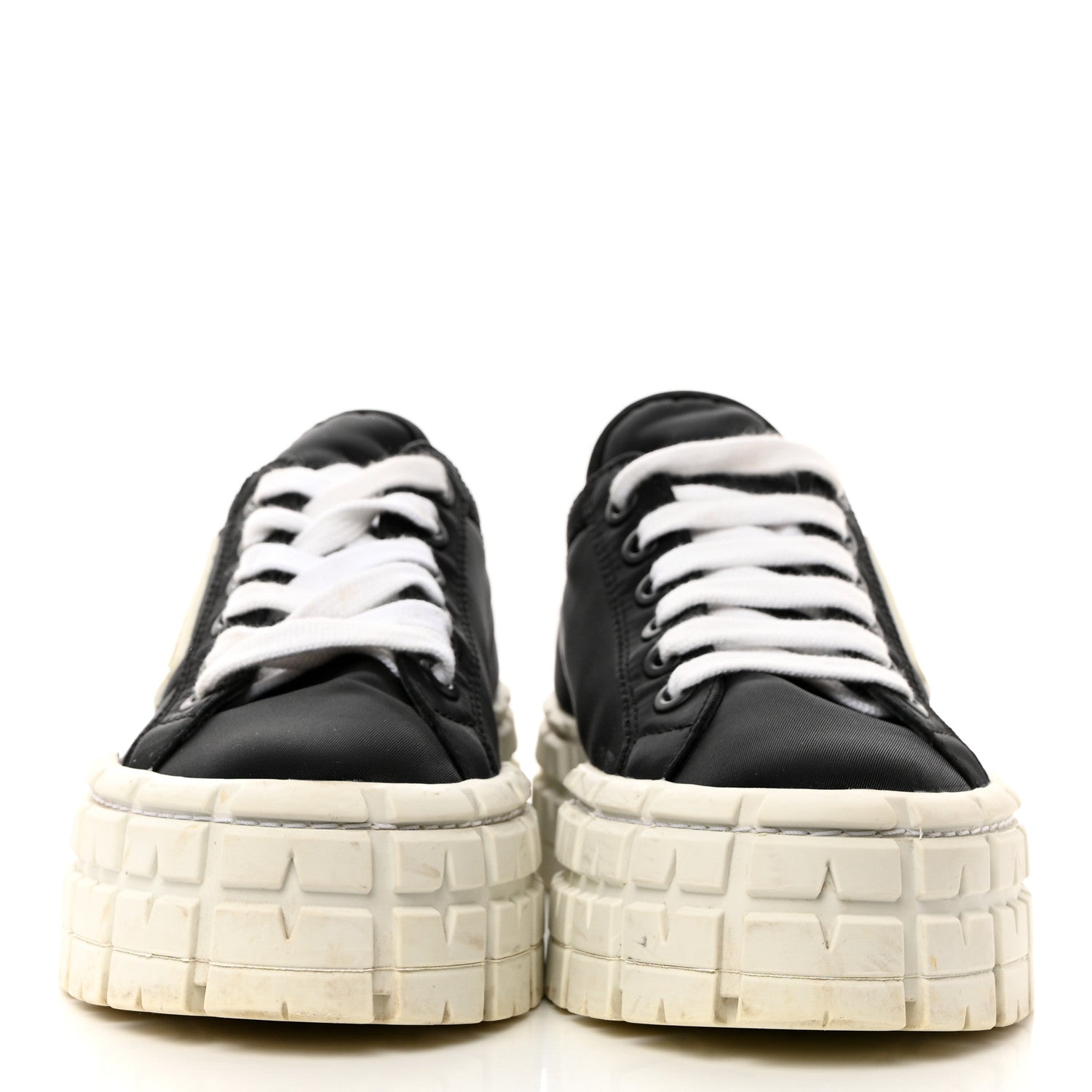 Prada Re-Nylon Gabardine Triangle Logo Double Wheel 50mm Sneakers 39 Black 2 of 9