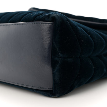 Saint Laurent Velvet Y Quilted Monogram Small Loulou Chain Satchel Medium Blue 10 of 12