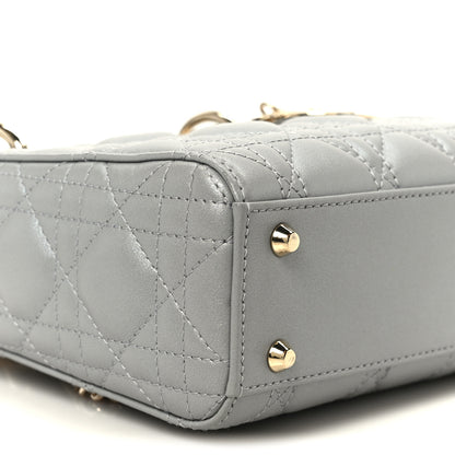 Christian Dior Metallic Lambskin Cannage Mini Lady Dior Grey 8 of 9