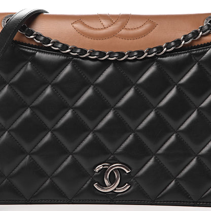 Chanel Calfskin Quilted Ballerine Flap Black Beige 10 of 10