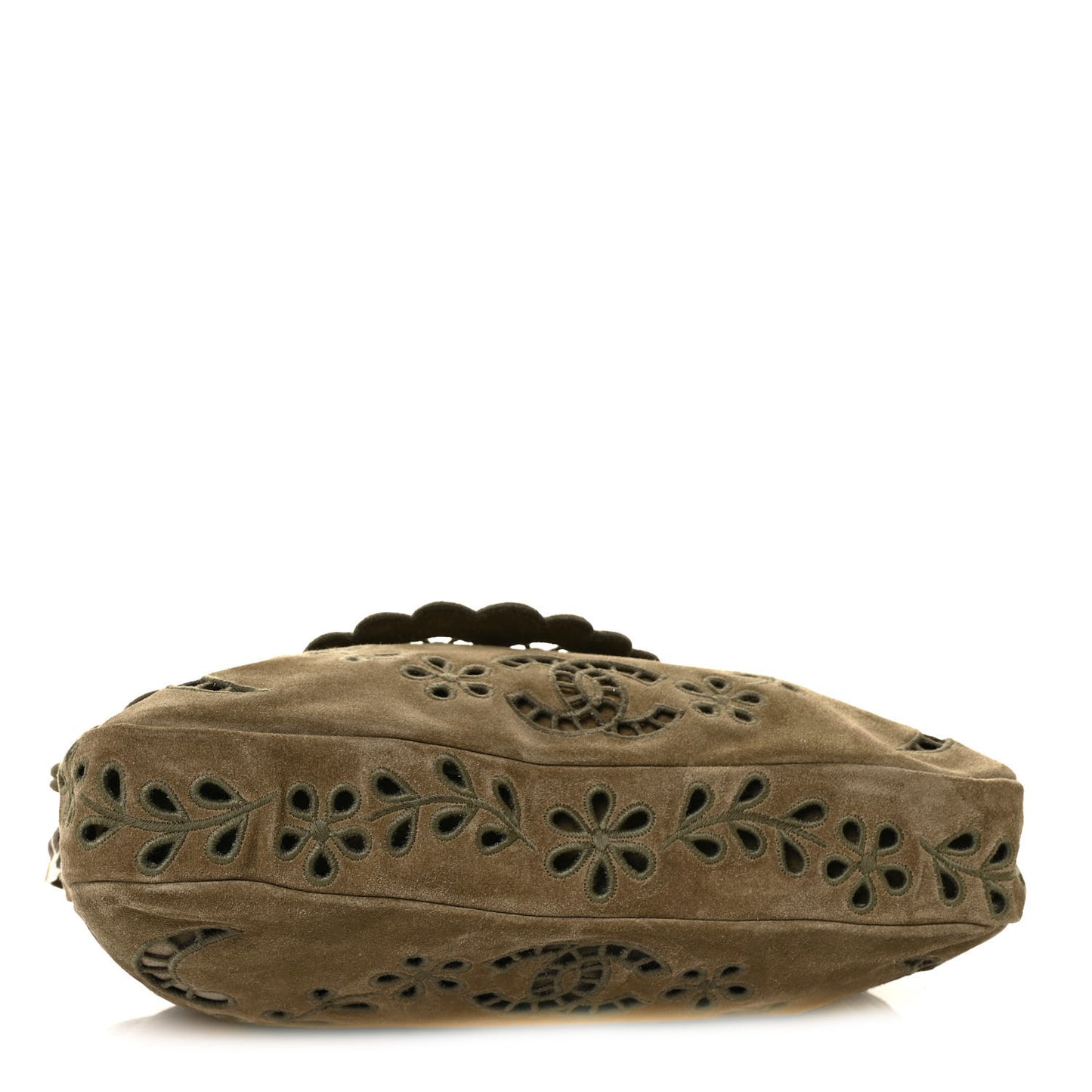 Suede Embroidered Flap Khaki