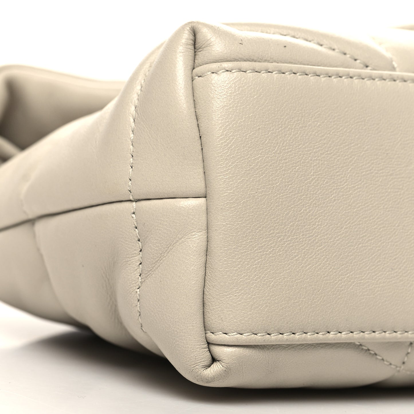 Lambskin Quilted Toy Loulou Puffer Monogram Chain Satchel Crema Soft