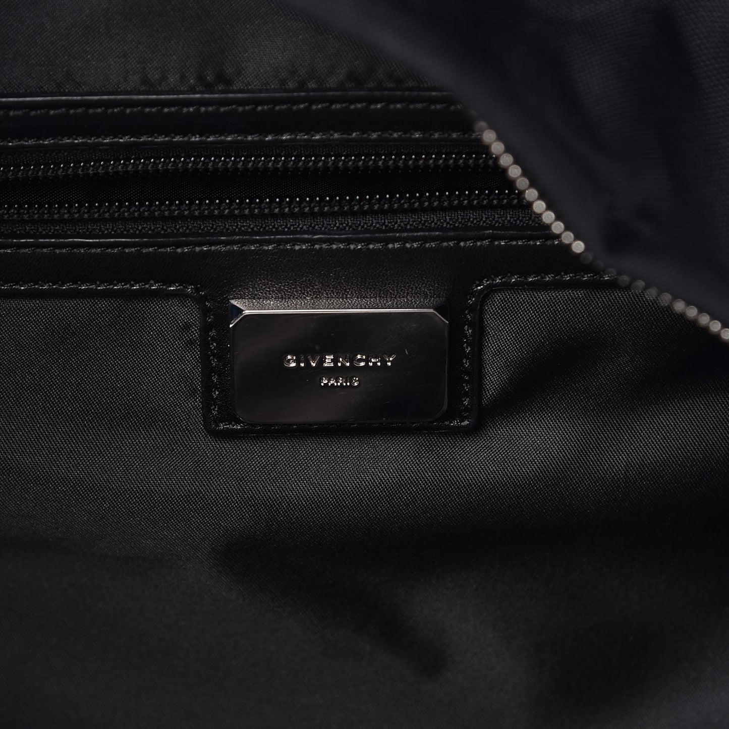 Cotton Metal Plate Backpack Black