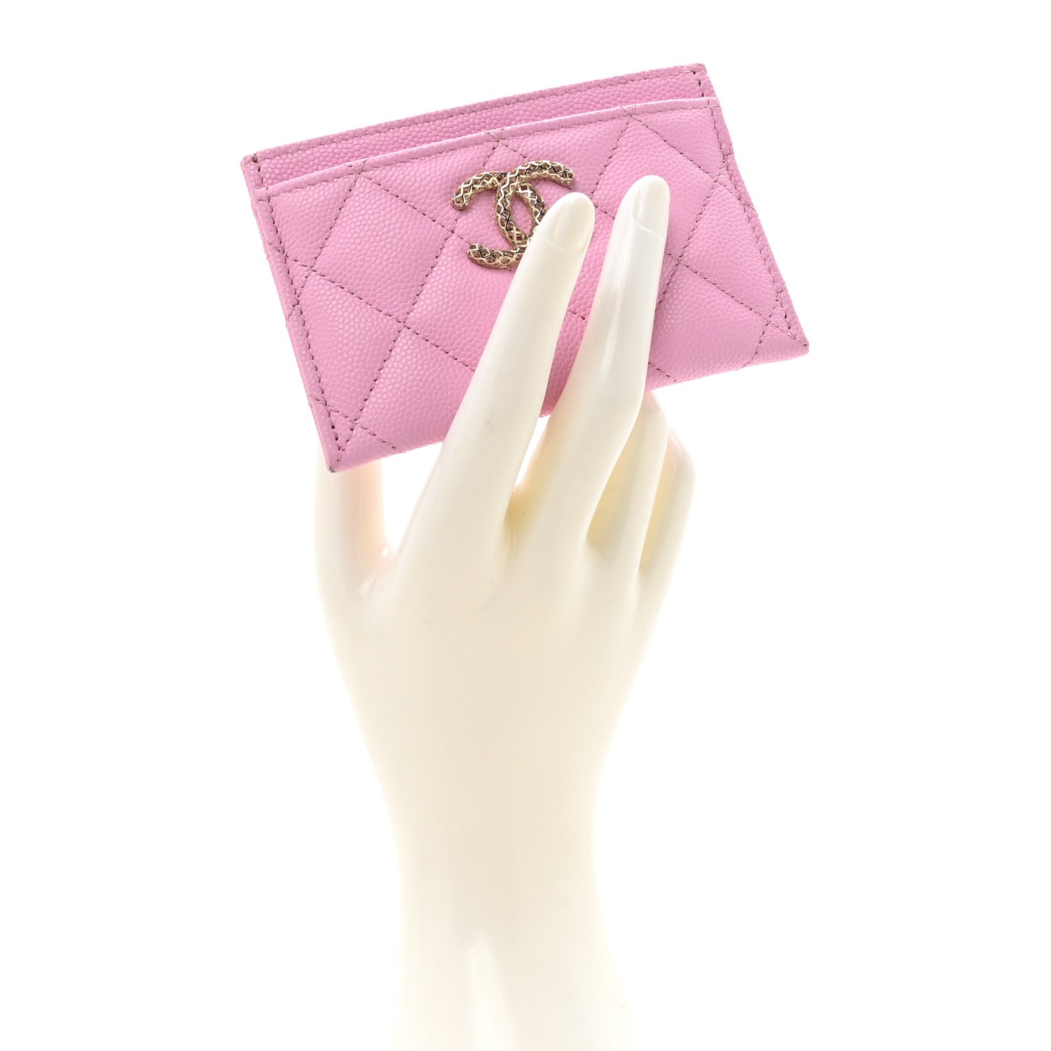 Chanel Caviar Metal Perforated Quilted Card Holder Lilas 2 of 11