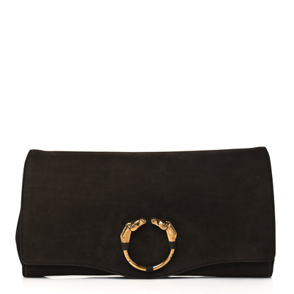 Gucci Nubuck Ribot Horse-Heads Clutch Brown 1 of 8