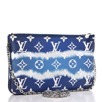 Louis Vuitton Monogram Giant Escale Double Zip Pochette Blue 3 of 10