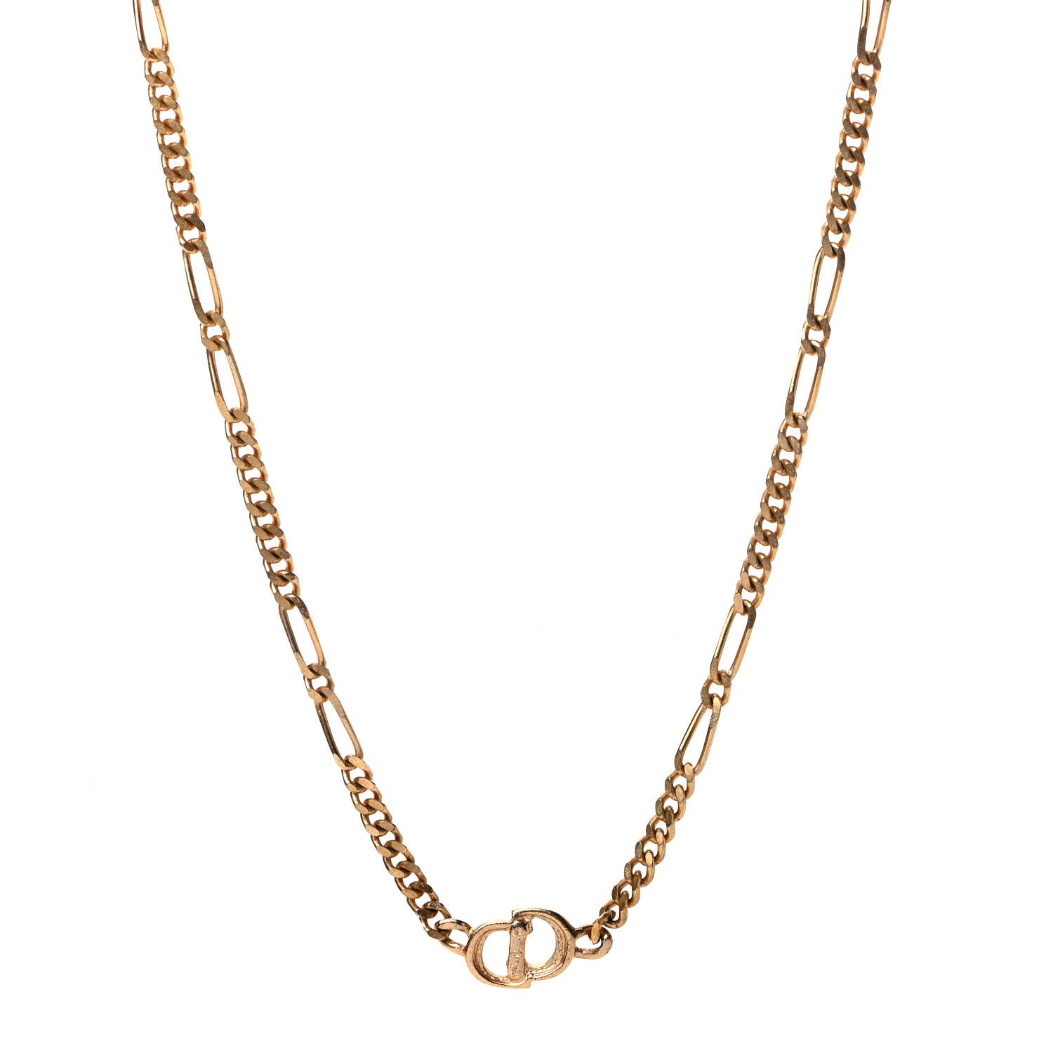 Christian Dior Metal CD Necklace Gold 1 of 5