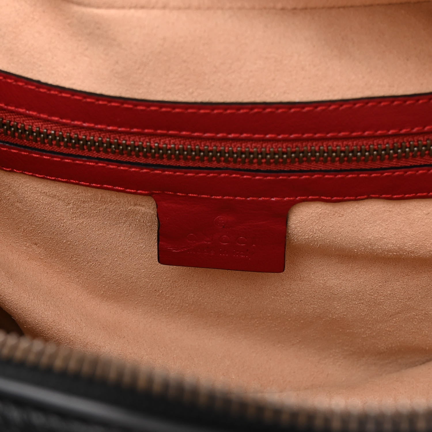 Gucci Vintage Effect Calfskin Matelasse Diagonal Small Torchon GG Marmont Bamboo Top Handle Shoulder Bag Black Romantic Cherry 6 of 11