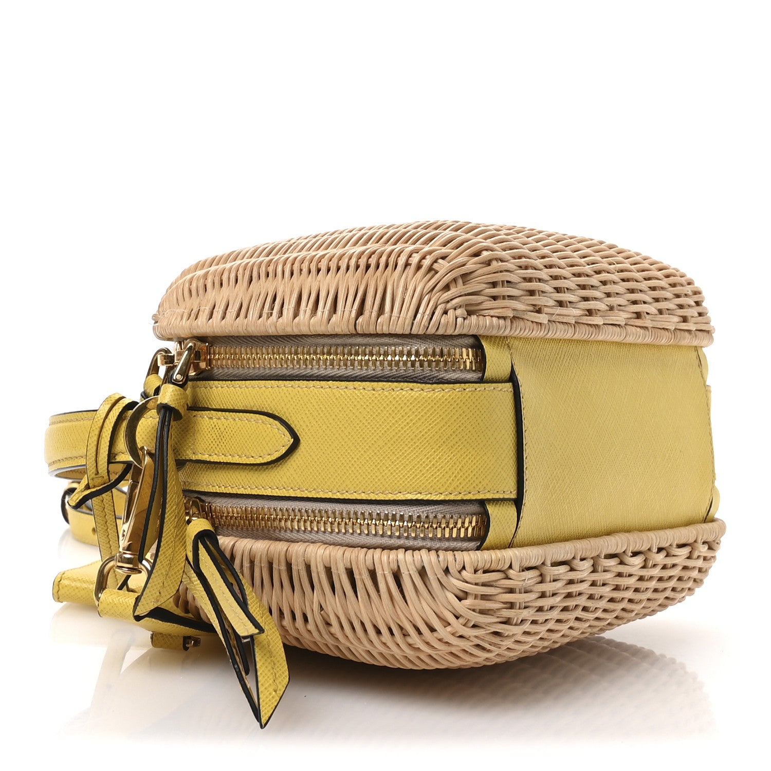 Prada Wicker Saffiano Midolino Odette Top Handle Bag Naturale Sol 5 of 11