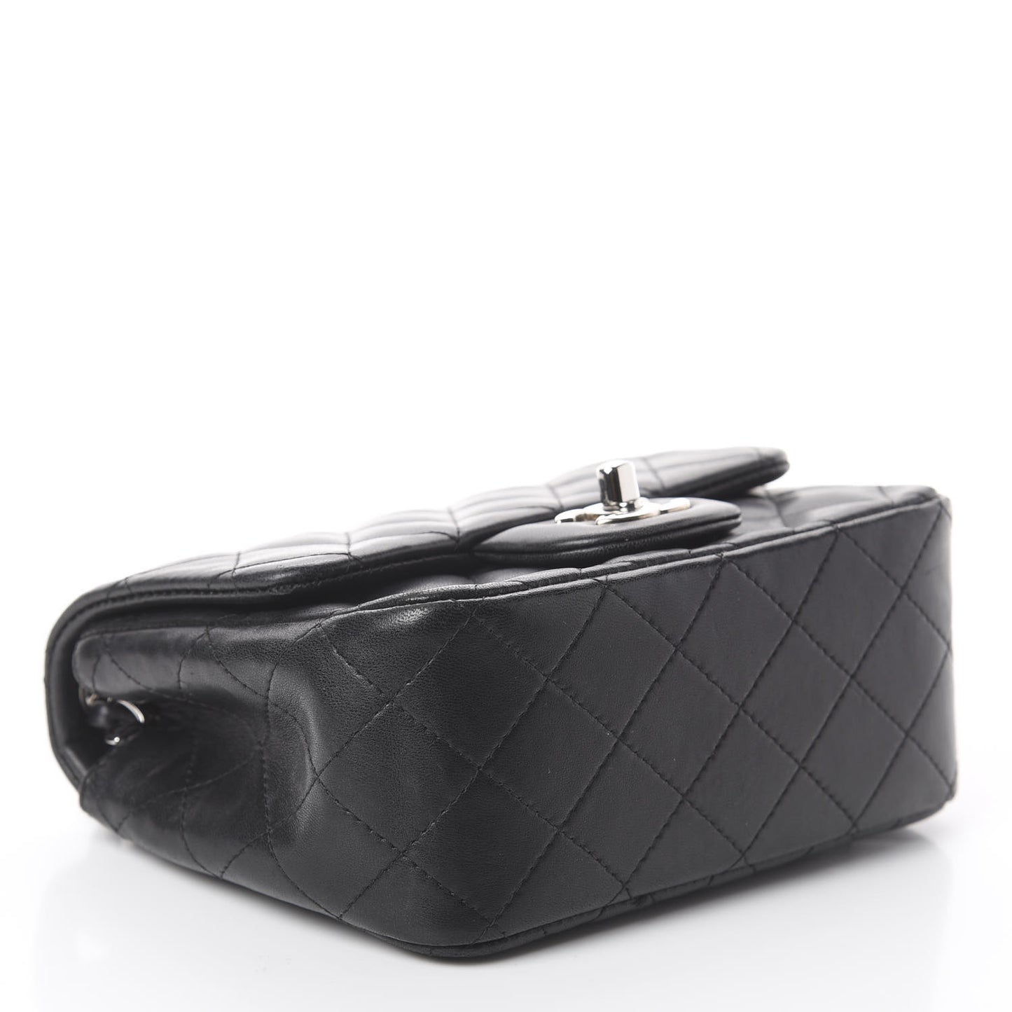 Lambskin Quilted Mini Square Flap Black