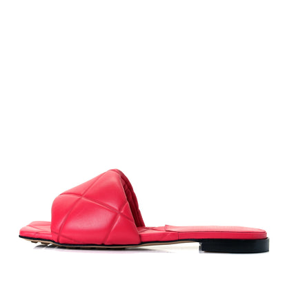 Bottega Veneta Nappa Quilted Rubber Lido Flat Sandals 35 Lollipop 1 of 7