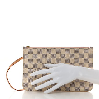Louis Vuitton Damier Azur Neverfull MM GM Pochette Rose Ballerine 2 of 8