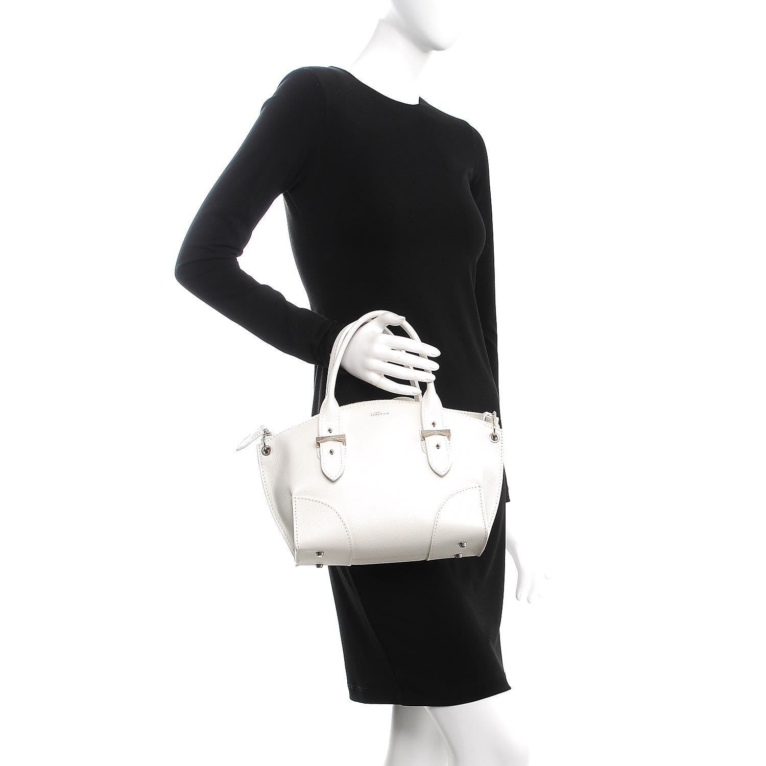 Alexander McQueen Grained Calfskin Small Legend Satchel White 3 of 7