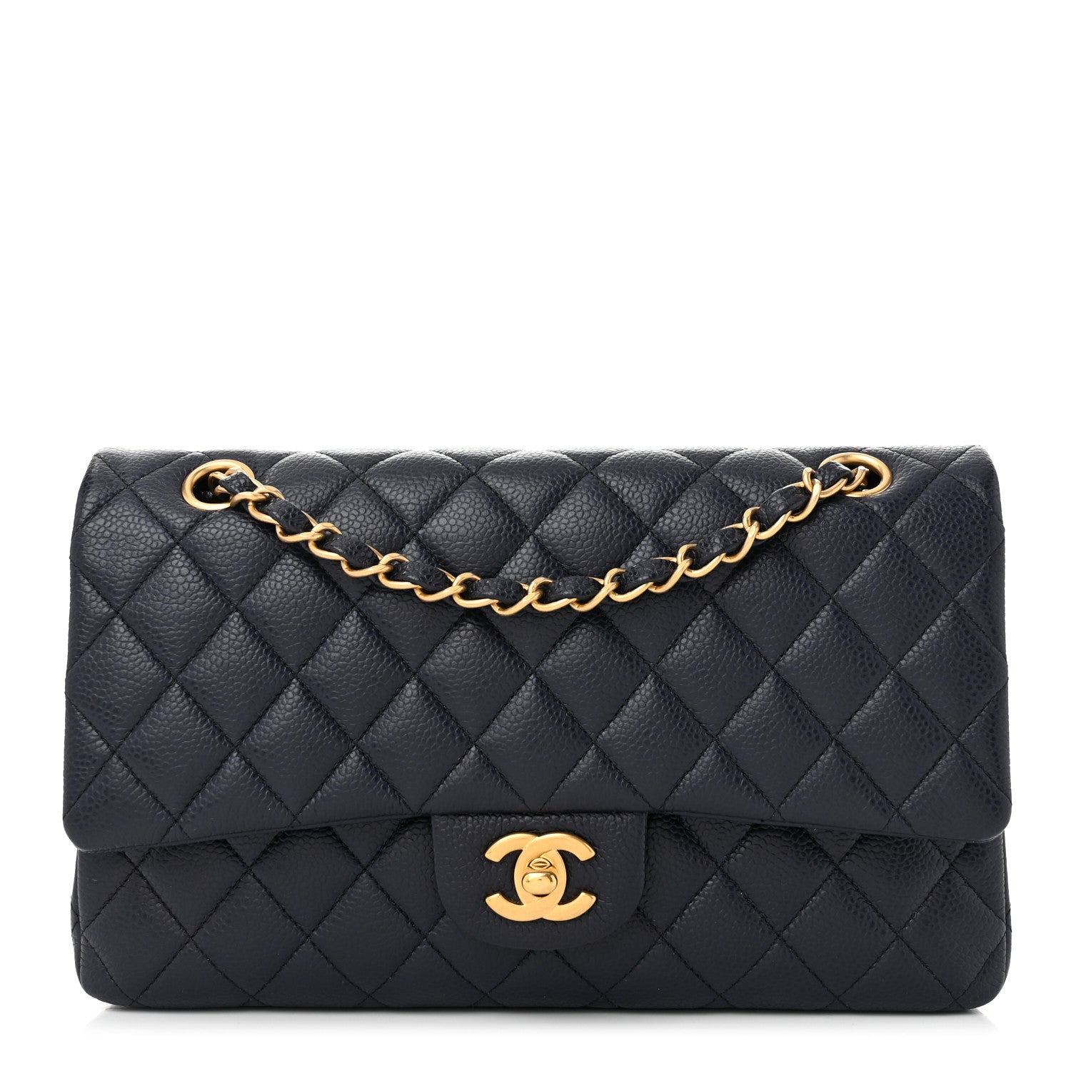 Chanel Caviar Quilted Medium Double Flap Navy 1 of 10