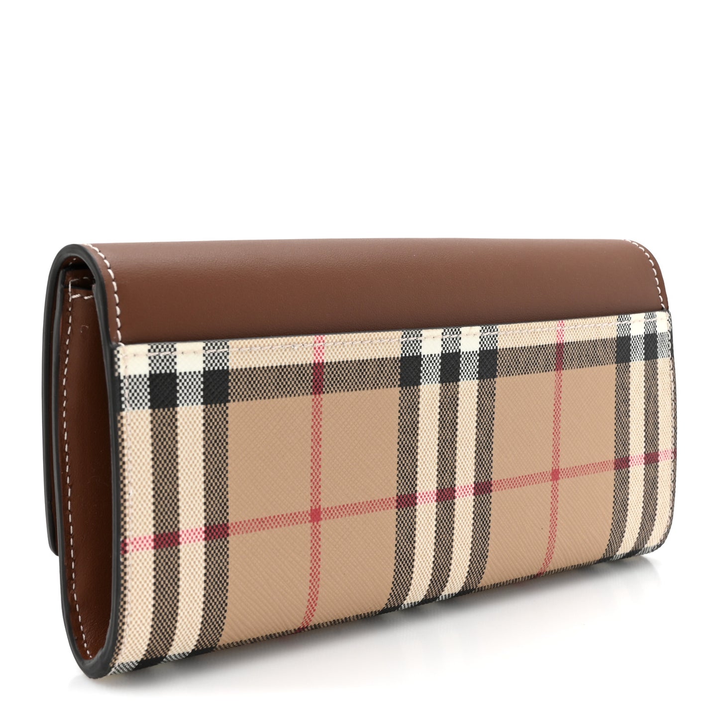 Vintage Check Grain Calfskin Halton Wallet Tan