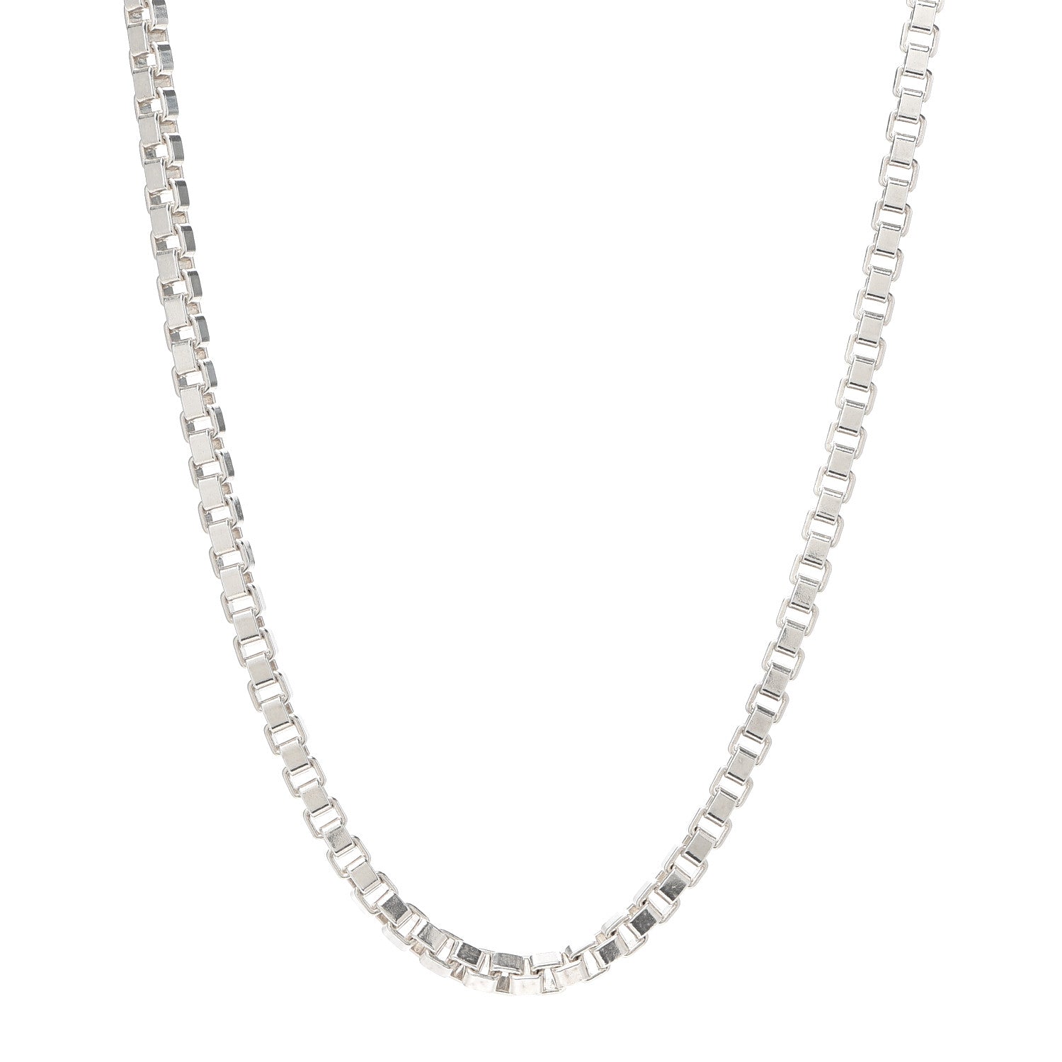 Tiffany Sterling Silver 4mm Venetian Link Necklace 1 of 6