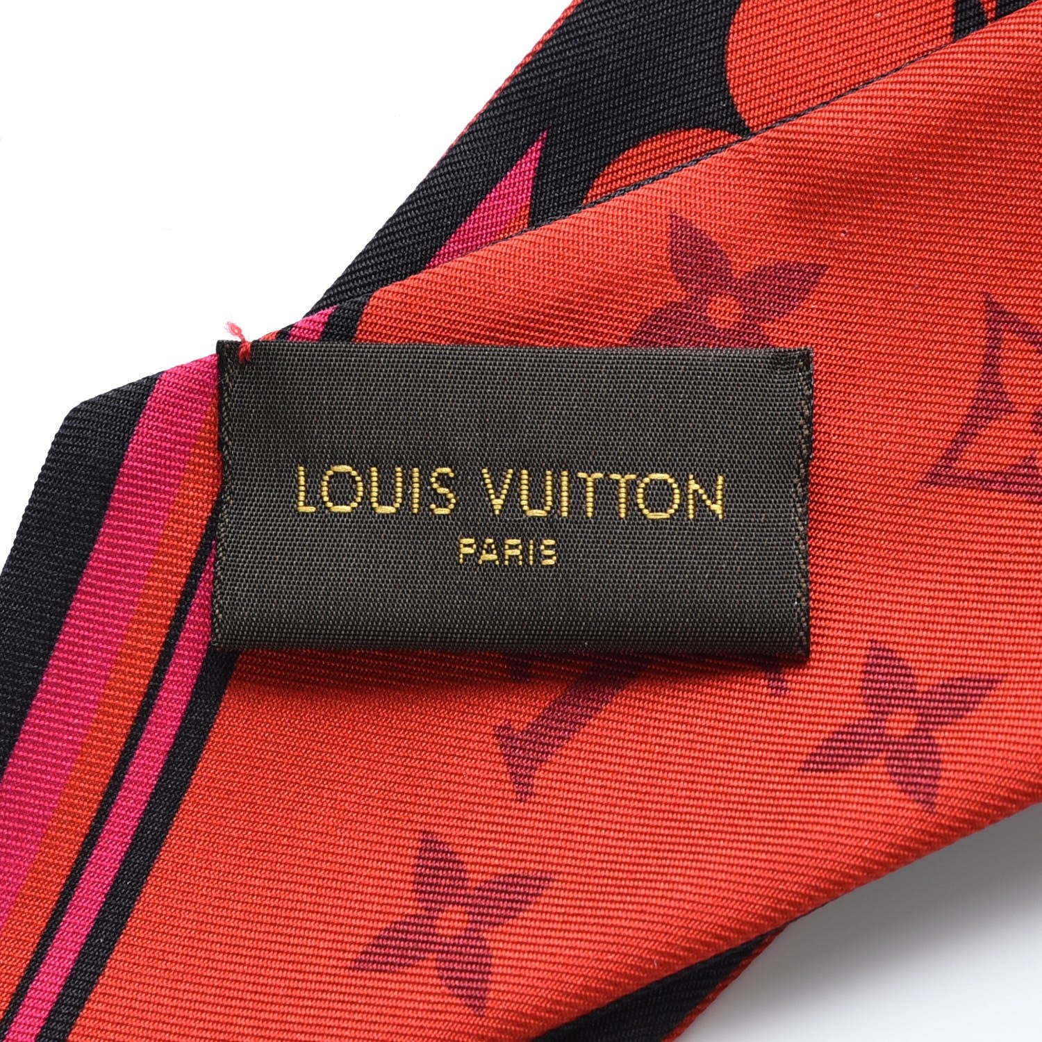 Louis Vuitton Silk Monogram Flower Ink Bandeau Pink Glitter 4 of 4