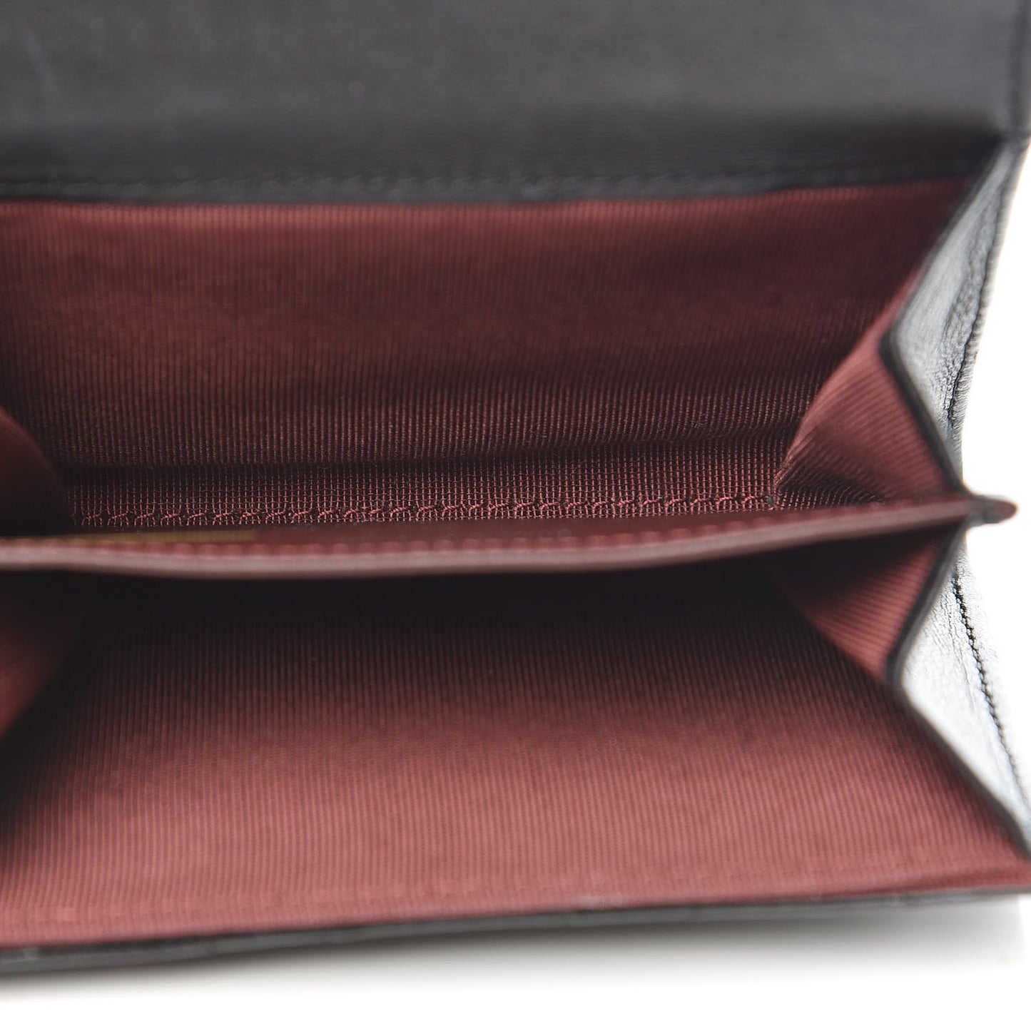 Lambskin Quilted Flap Card Holder Wallet Black