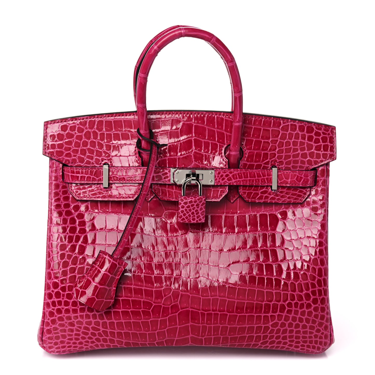 Shiny Porosus Crocodile Birkin 25 Rose Mexico