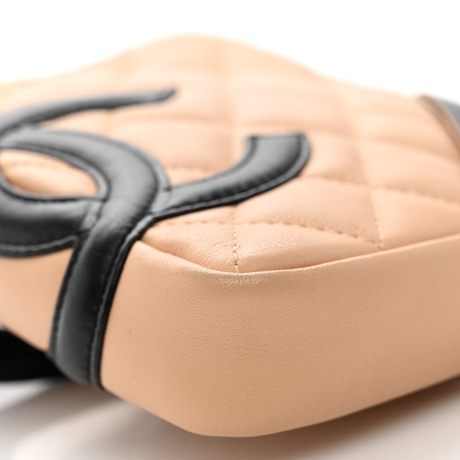 Chanel Calfskin Quilted Small Cambon Messenger Beige Black 8 of 11