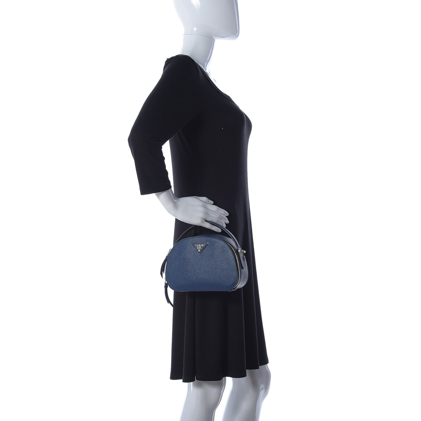 Saffiano Lux Odette Crossbody Bluette