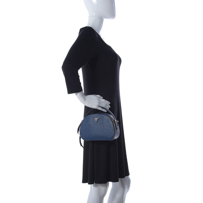 Prada Saffiano Lux Odette Crossbody Bluette 3 of 12