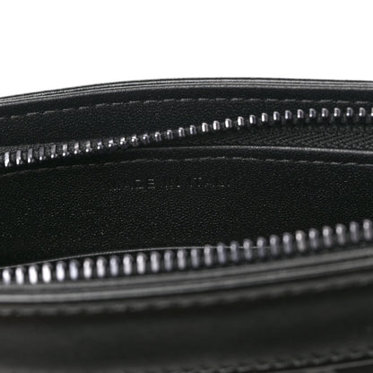 Christian Dior Calfskin Macrocannage Diamond Caro Zipped Pouch With Chain Black 6 of 8