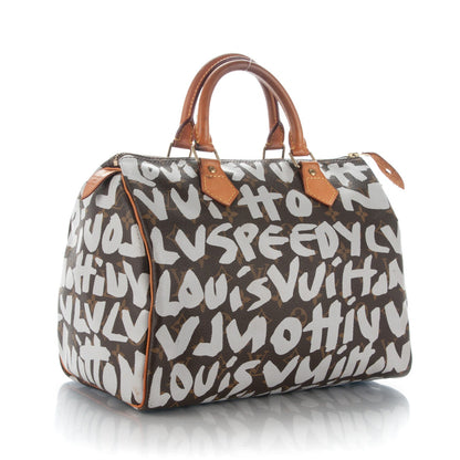 Louis Vuitton Monogram Graffiti Speedy 30 Silver 3 of 11