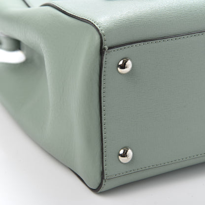Fendi Vitello Elite Flamingo Petite 2Jours Tote Menta 5 of 9